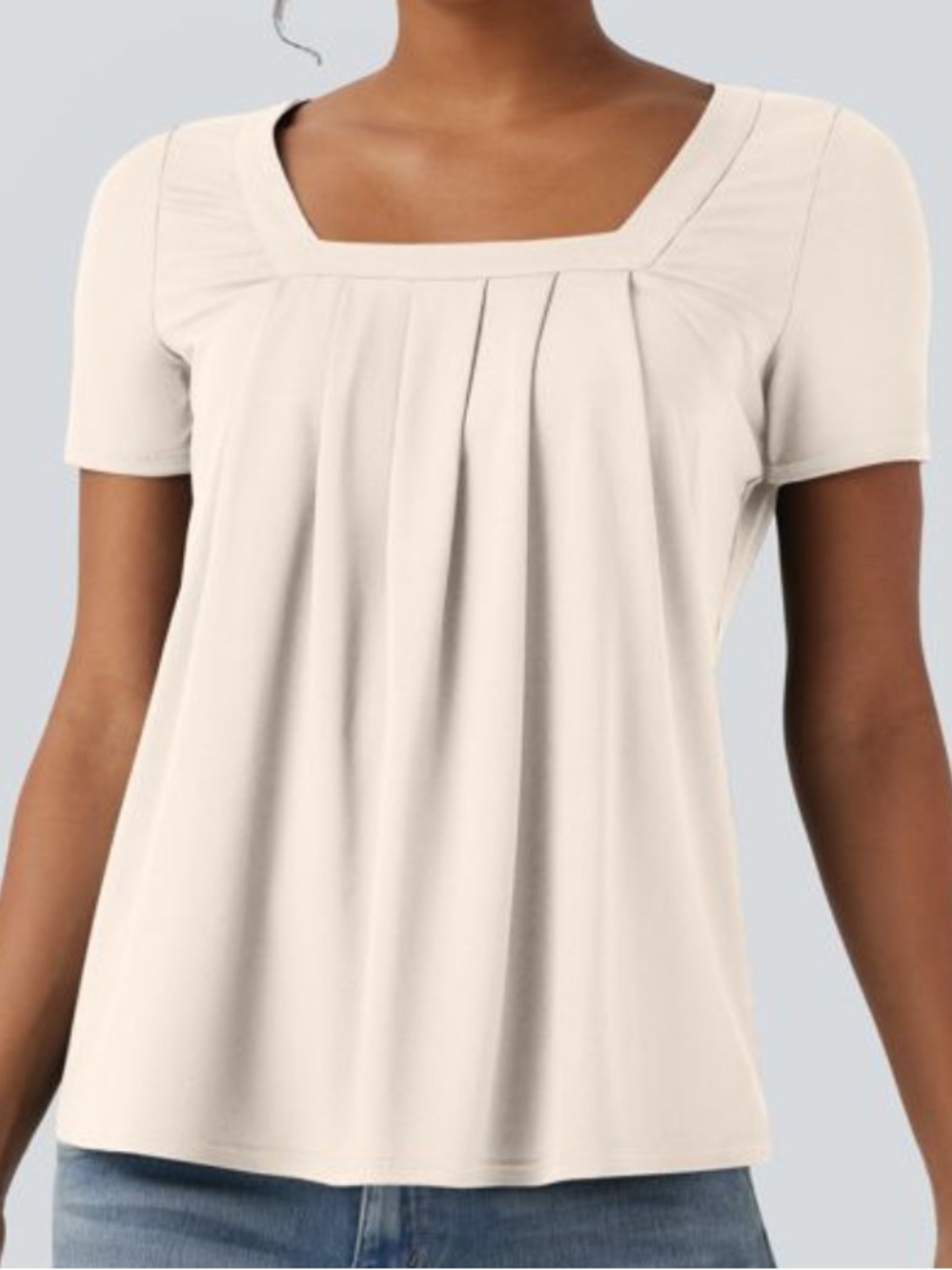 Halara Classic Square-Neck Pleated Women's Top, size XL